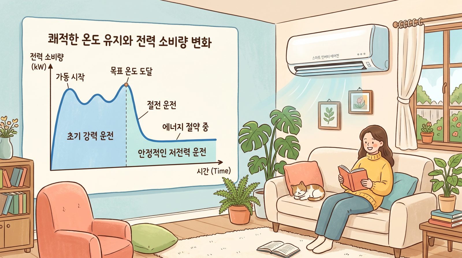 에어컨 전력 소비 그래프 및 설명